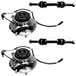 4-Piece Kit Front Suspension Kit, Includes (2) Sway Bar Link and (2) Wheel Hub