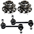 4-Piece Kit Rear, Driver and Passenger Side Suspension Kit, Includes (2) Sway Bar Link and (2) Wheel Hub