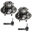 4-Piece Kit Front, Driver and Passenger Side Suspension Kit, Includes (2) Tie Rod End and (2) Wheel Hub