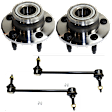4-Piece Kit Front Suspension Kit, Includes (2) Sway Bar Link and (2) Wheel Hub