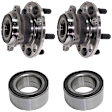 2-Wheel Set Front Wheel Hub, 5 Lugs, With Bearing, AWD, 3.7L, 6Cyl, Includes (2) Wheel Bearing and (2) Wheel Hub