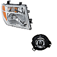 2-Piece Kit Passenger Side Halogen Headlight, With bulb(s), For Models With 1-Piece Type Bumper, OE Replacement, Includes (1) Fog Light and (1) Headlight