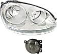 2-Piece Kit Passenger Side Halogen Headlight, With bulb(s), OE Replacement, Includes (1) Fog Light and (1) Headlight