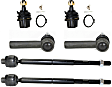 6-Piece Kit Front, Driver and Passenger Side Suspension Kit, includes (2) Ball Joint and (4) Tie Rod End