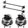 4-Piece Kit Front Suspension Kit, Includes (2) Sway Bar Link and (2) Wheel Hub