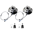 2005 Nissan Titan XE - 4-Piece Kit Front, Driver and Passenger Side Wheel Hub, 6 Lugs, With Bearing, With Sensor,  Includes (2) Ball Joint and (2) Wheel Hub