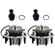 2-Wheel Set Front, Driver and Passenger Side Wheel Hub, 8 Lugs, With Bearing, With Sensor, 4WD, Includes (2) Ball Joint and (2) Wheel Hub