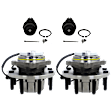 2-Wheel Set Front, Driver and Passenger Side Wheel Hub, 8 Lugs, With Bearing, With Sensor, 4WD, Includes (2) Ball Joint and (2) Wheel Hub