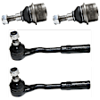 4-Piece Kit Front, Driver and Passenger Side Suspension Kit, Includes (2) Ball Joint and (2) Tie Rod End