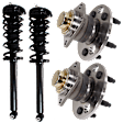 4-Piece Kit Rear, Driver and Passenger Side Suspension Kit, Includes (2) Wheel Hub and (2) Shock Absorber and Strut Assembly