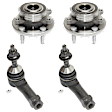 4-Piece Kit Front, Driver and Passenger Side Suspension Kit, Includes (2) Tie Rod End and (2) Wheel Hub