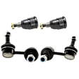 4-Piece Kit Front, Driver and Passenger Side, Lower Ball Joint Includes (2) Ball Joint and (2) Sway Bar Link
