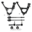 8-Piece Kit Front, Driver and Passenger Side, Upper and Lower, Inner and Outer Control Arm, Includes (2) Control Arm, (4) Tie Rod End and (2) Ball Joint