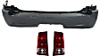 3-Piece Kit, Rear Primed Bumper Cover, Includes (1) Bumper Cover and (2) Tail Light