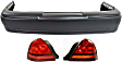 2011 Mercury Grand Marquis - 3-Piece Kit Rear Primed Bumper Cover, Sedan, Includes (1) Bumper Cover and (2) Tail Light