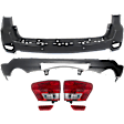 6-Piece Kit Rear, Upper and Lower Upper - Primed, Lower - Textured Bumper Cover, Includes (2) Bumper Cover, (2) Tail Light and (2) Bumper Reflector