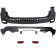 4-Piece Kit, Rear, Upper and Lower Upper - Textured, Lower - Primed Bumper Cover, CAPA Certified, Includes (2) Bumper Cover and (2) Bumper Reflector
