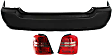 3-Piece Kit, Rear Primed Bumper Cover, Includes (1) Bumper Cover and (2) Tail Light