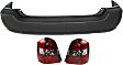 2006 Toyota Highlander - 3-Piece Kit Driver and Passenger Side Halogen Tail Light, Without bulb(s), OE Replacement,  Includes (1) Bumper Cover and (2) Tail Light