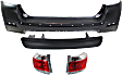 2013 Toyota Highlander Base - 4-Piece Kit Rear, Upper Upper - Primed, Lower - Textured Bumper Cover,  Includes (1) Bumper Cover, (2) Tail Light, and (1) Valance