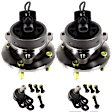 2-Wheel Set Front, Driver and Passenger Side Wheel Hub, 4 Lugs, With Bearing, With Sensor, Includes (2) Ball Joint and (2) Wheel Hub