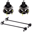 4-Piece Kit Front, Driver and Passenger Side Suspension Kit, Includes (2) Sway Bar Link and (2) Wheel Hub