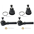 4-Piece Kit Front, Driver and Passenger Side Suspension Kit, Includes (2) Ball Joint and (2) Tie Rod End