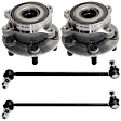 4-Piece Kit Front Suspension Kit, Includes (2) Sway Bar Link and (2) Wheel Hub