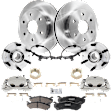 2-Wheel Set Front Brake Kit With Calipers, AWD/4WD, Includes (2) Caliper, (2) Disc, (1) Pad Set, and (2) Wheel Hub