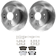 KIT-062224-14 2-Wheel Set Rear Brake Disc and Pad Kit, Plain Surface 4 Lugs 259.84 mm Ceramic, Includes (2) Brake Disc and (1) Brake Pad Set