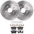 KIT-062224-152 2-Wheel Set Brake Disc and Pad Kit, Cross-drilled and Slotted 5 Lugs 304.4 mm Ceramic, Includes (2) Brake Disc and (1) Brake Pad Set