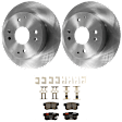 KIT-062224-15 2-Wheel Set Rear Brake Disc and Pad Kit, Plain Surface 4 Lugs 259.84 mm Ceramic, Includes (2) Brake Disc and (1) Brake Pad Set