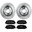 KIT-062224-172 2-Wheel Set Front Brake Disc and Pad Kit, Plain Surface 5 Lugs 329.95 mm Ceramic, Includes (1) Brake Pad Set and (2) Brake Disc