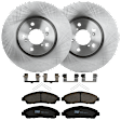 KIT-062224-192 2-Wheel Set Front Brake Disc and Pad Kit, Plain Surface 5 Lugs 329.95 mm Ceramic, Includes (1) Brake Pad Set and (2) Brake Disc