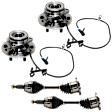 4-Piece Kit Front, Driver and Passenger Side Suspension Kit, Includes (2) Axle Assembly and (2) Wheel Hub
