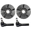 4-Piece Kit Front, Driver and Passenger Side Suspension Kit, Includes (2) Tie Rod End and (2) Wheel Hub