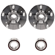 4-Piece Kit Front, Driver and Passenger Side Wheel Bearing, 4-Piece Kit, Includes (2) Wheel Hub and (2) Wheel Bearing
