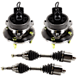 4-Piece Kit Front, Driver and Passenger Side Suspension Kit, Includes (2) Axle Assembly and (2) Wheel Hub