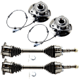 4-Piece Kit Front, Driver and Passenger Side Suspension Kit, Includes (2) Axle Assembly and (2) Wheel Hub