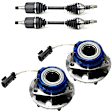 4-Piece Kit Front, Passenger Side Suspension Kit, Includes (2) Axle Assembly and (2) Wheel Hub