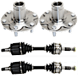 2001 Toyota Tacoma - 4-Piece Kit Front, Driver and Passenger Side Suspension Kit, Four Wheel Drive, With Automatic Disconnecting Differential,  Includes (2) Axle Assembly and (2) Wheel Hub