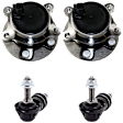 4-Piece Kit Rear, Driver and Passenger Side Suspension Kit, Includes (2) Sway Bar Link and (2) Wheel Hub