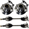 4-Piece Kit Front, Driver and Passenger Side Suspension Kit, Includes (2) Axle Assembly and (2) Wheel Hub