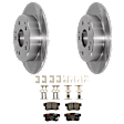 KIT-062224-89 2-Wheel Set Rear Brake Disc and Pad Kit, Plain Surface 5 Lugs 259.59 mm Ceramic, Includes (2) Brake Disc and (1) Brake Pad Set