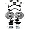 7-Piece Kit Front, Driver and Passenger Side Axle Assembly - New 7-Piece Kit, 3.0L, 6Cyl, Includes (2) Brake Disc, (1) Brake Pad Set, (2) Control Arm and (2) Axle Assembly