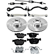 9-Piece Kit Front, Driver and Passenger Side Axle Assembly - New 9-Piece Kit, 3.0L, 6Cyl, Includes (2) Brake Disc, (1) Brake Pad Set, (4) Control Arm and (2) Axle Assembly