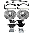 9-Piece Kit Front, Driver and Passenger Side Axle Assembly - New 9-Piece Kit, 3.0L, 6Cyl, Includes (2) Brake Disc, (1) Brake Pad Set, (4) Control Arm and (2) Axle Assembly