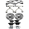 11-Piece Kit Front, Driver and Passenger Side Axle Assembly - New 11-Piece Kit, 3.0L, 6Cyl, Includes (2) Brake Disc, (1) Brake Pad Set, (6) Control Arm and (2) Axle Assembly