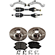 7-Piece Kit Front, Driver and Passenger Side, Lower Control Arm Kit, Includes (1) Brake Pad Set, (2) Control Arm, (2) Axle Assembly and (2) Brake Disc