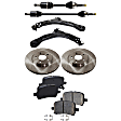 8-Piece Kit Front, Driver and Passenger Side Axle Assembly with Brake Discs, Brake Pad Set, and Control Arms, FWD, Standard Transmission